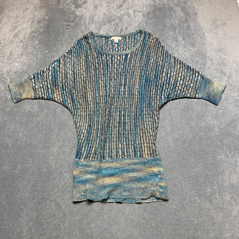 John Paul Richard Knit Sweater Womens Small Multicolor Textured Dolman Sleeves